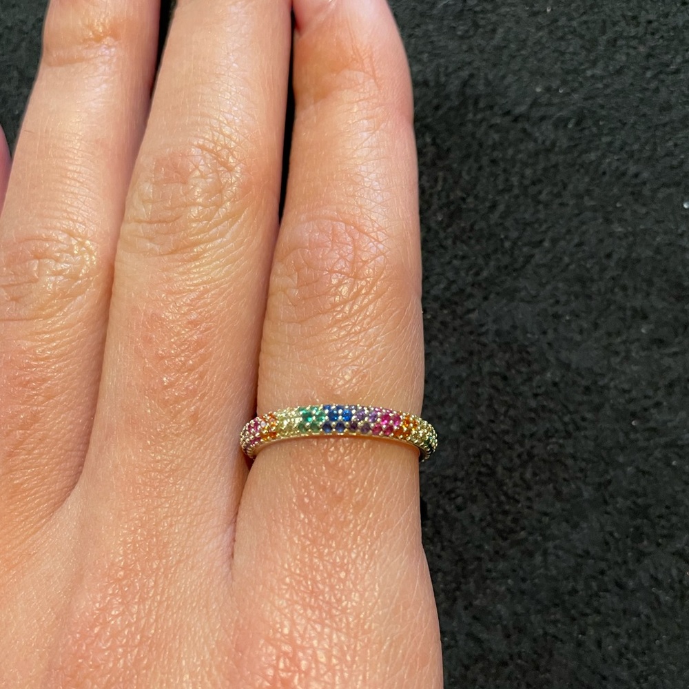 Multi Colored Pave Ring - image 5